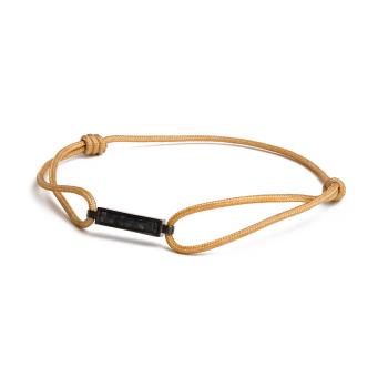 1,5 mm dickes beiges Nylonarmband mit einem Kohlefaserelement - Talis Beige Black